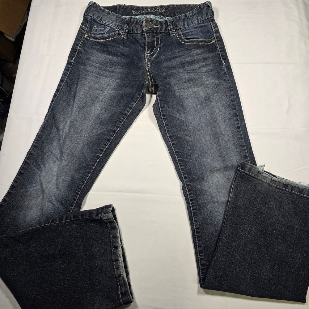 Y2k‎ Maurices bootcut jeans Womens Dark Wash Size 1/2 Reg Blue Denim